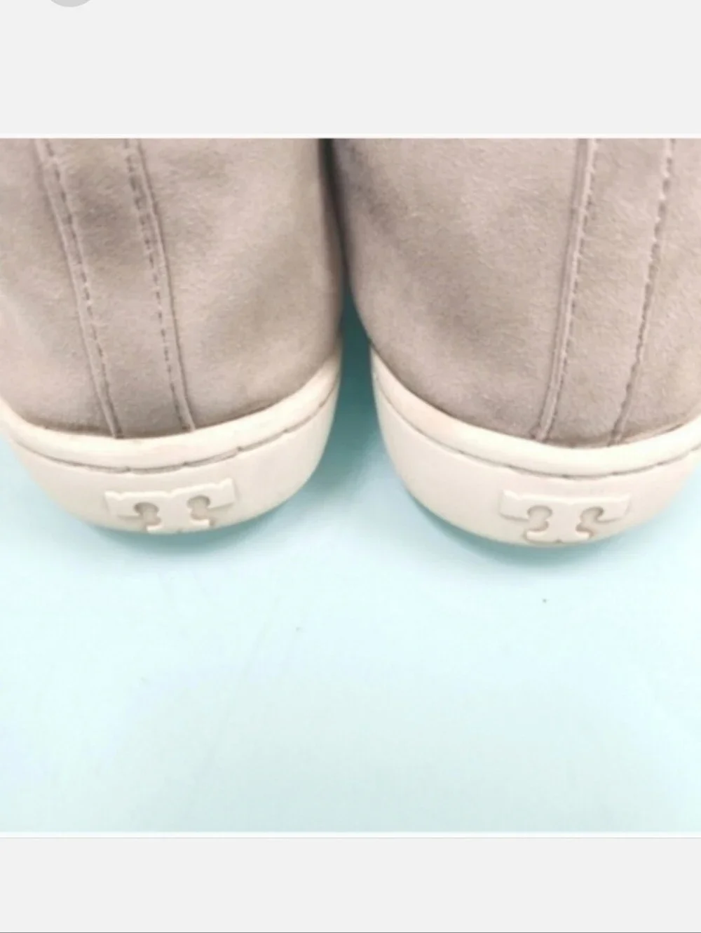 Tory Burch Slip-On Suede Casual Shoe in Light Gray